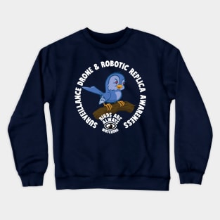 Surveillance Drone and Robotic Replica Awareness Crewneck Sweatshirt